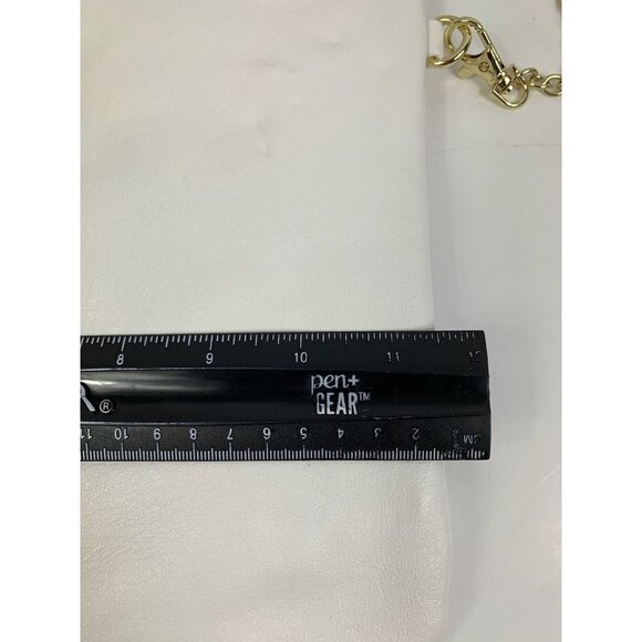 Women’s White Clutch Purse with Gold Change Strap - Picture 6 of 6